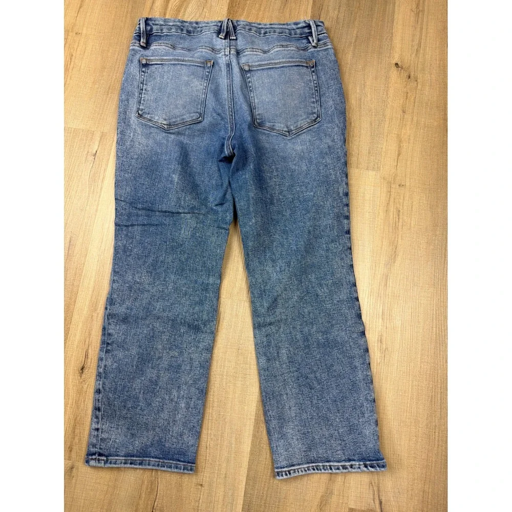 Good American Womens Straight Leg High Rise Jeans Medium Wash Size 12 31